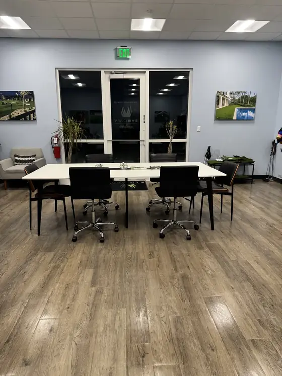 Clean commercial office meeting area